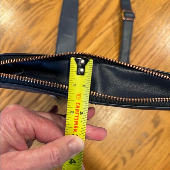 Bradley of London Navy Blue Leather Pocket Zip Cross-body Purse NWT - Picture 10 of 10